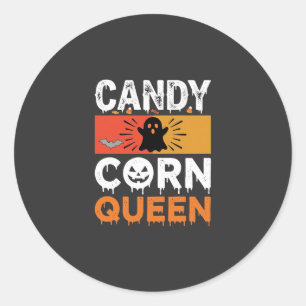 Candy Corn Königin Halloween SVG Design Runder Aufkleber