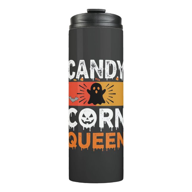 Candy Corn Königin Halloween SVG Design Thermosbecher (Vorderseite)