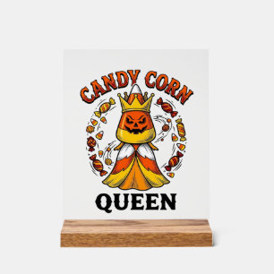 Candy Corn Königin Vintage Halloween Süßigkeiten S Acrylschild