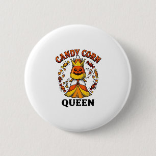 Candy Corn Königin Vintage Halloween Süßigkeiten S Button