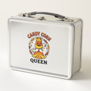 Candy Corn Königin Vintage Halloween Süßigkeiten S Metall Brotdose