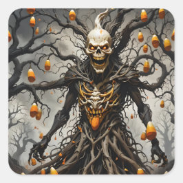 Candy Corn Man Quadratischer Aufkleber