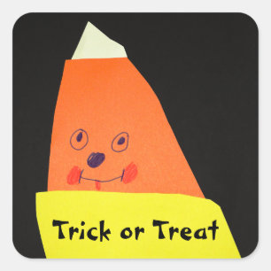 Candy Corn Monster Quadratischer Aufkleber