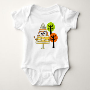 Candy Corn Mummy Halloween Baby Strampler