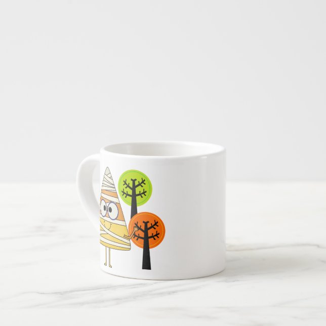 Candy Corn Mummy Halloween Espressotasse (Vorderseite Links)