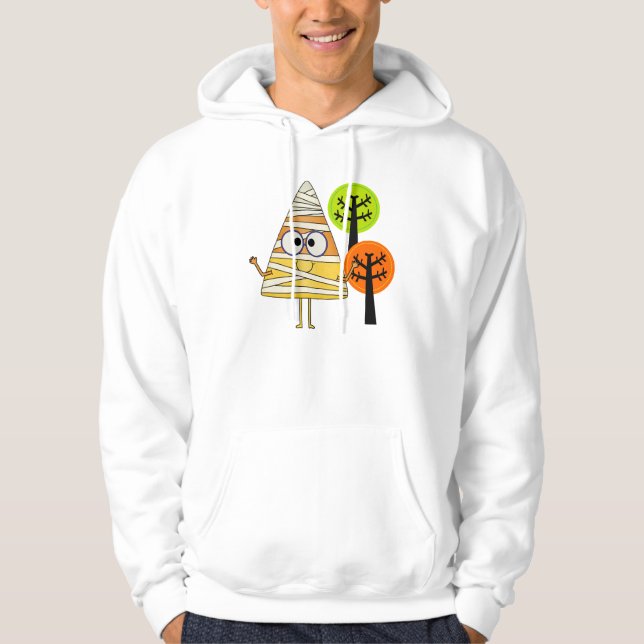 Candy Corn Mummy Halloween Hoodie (Vorderseite)