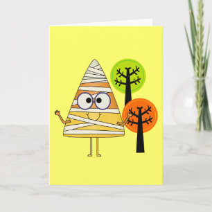 Candy Corn Mummy Halloween Karte
