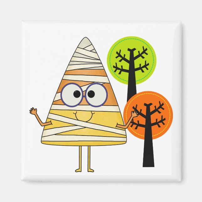 Candy Corn Mummy Halloween Magnet (Vorne)
