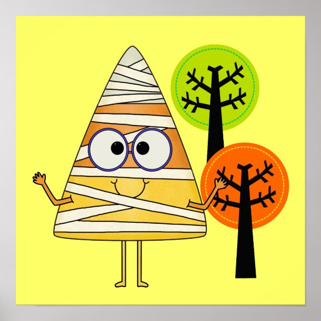 Candy Corn Mummy Halloween Poster (Vorne)