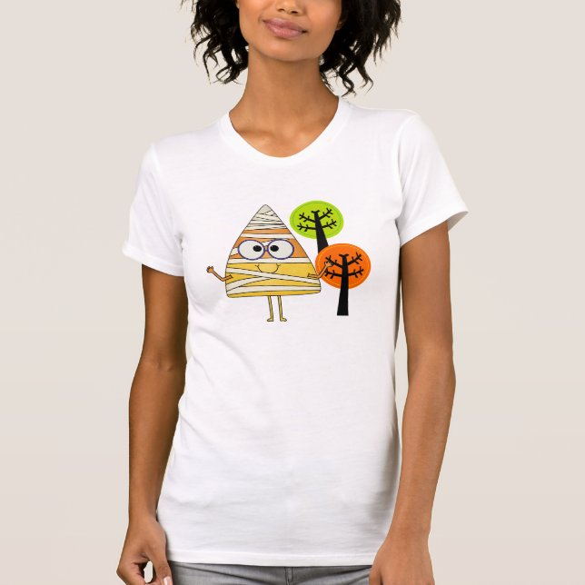 Candy Corn Mummy Halloween T-Shirt (Vorderseite)