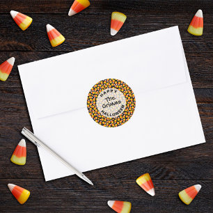Candy Corn Muster Halloween Benutzerdefiniert Runder Aufkleber