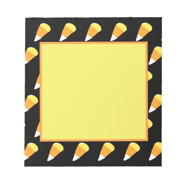 Candy Corn Notepad (Gelb, Orange & Weiß) Notizblock (Vorderseite)