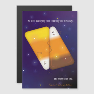 Candy Corn Paar Grußkarte Magnetkarte