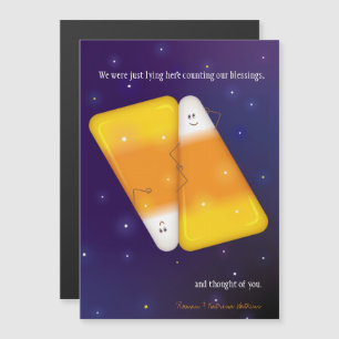 Candy Corn Paar Grußkarte Magnetkarte