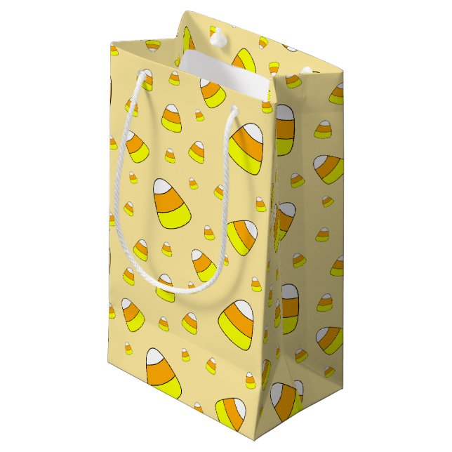 Candy Corn Pattern Halloween Kleine Geschenktüte (Vorderseite Schrägansicht)