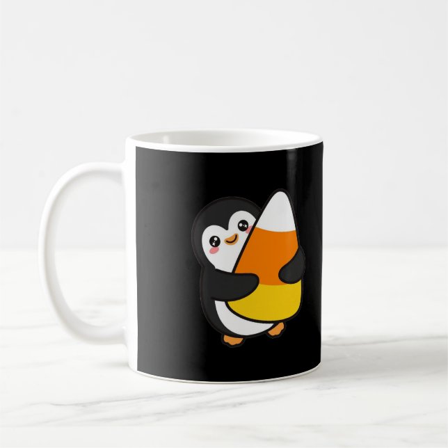 Candy Corn Pinguin Halloween Kaffeetasse (Links)