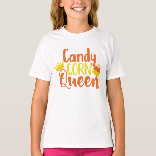 Candy Corn Queen Fun Halloween T-Shirt (Vorderseite)