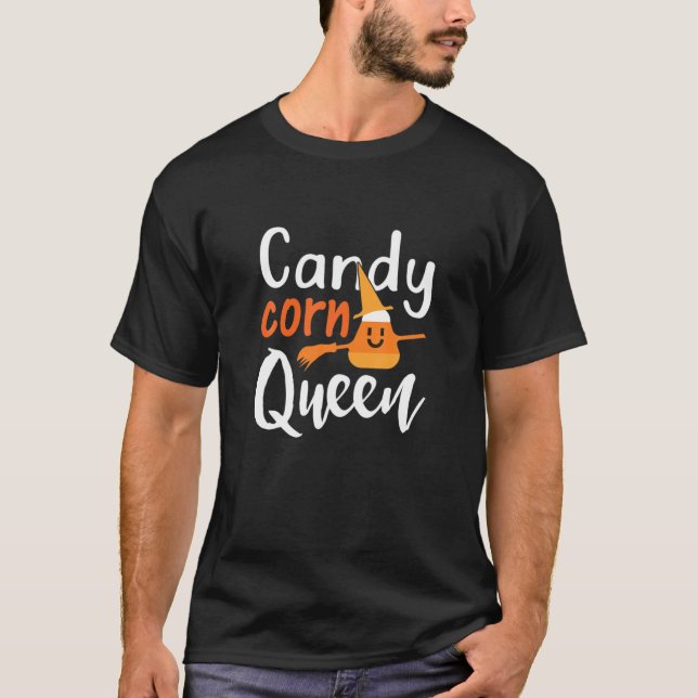 Candy Corn Queen Funny Halloween Kostüm T-Shirt (Vorderseite)