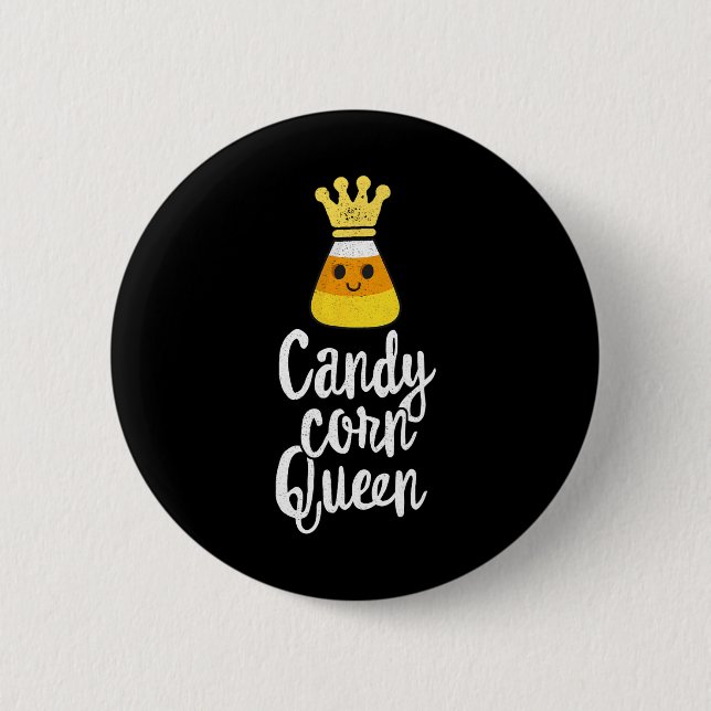 Candy Corn Queen Niedlich Halloween Kawaii Crown Button (Vorderseite)