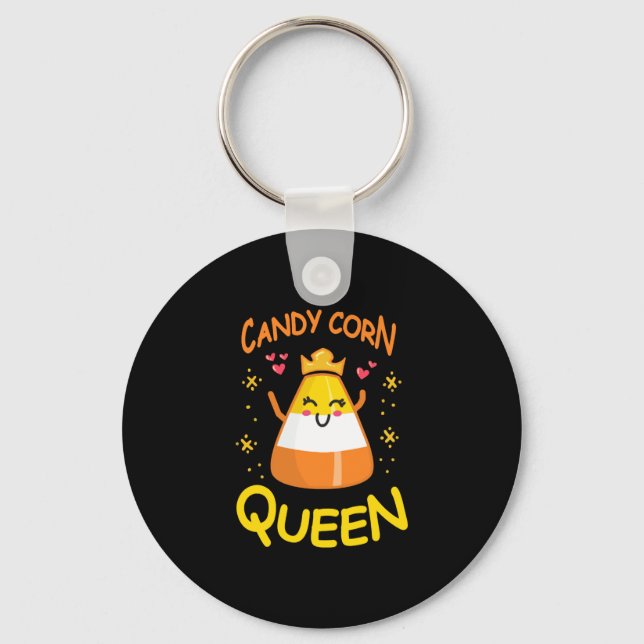 Candy Corn Queen Niedlich Halloween Kawaii Crown Schlüsselanhänger (Vorderseite)