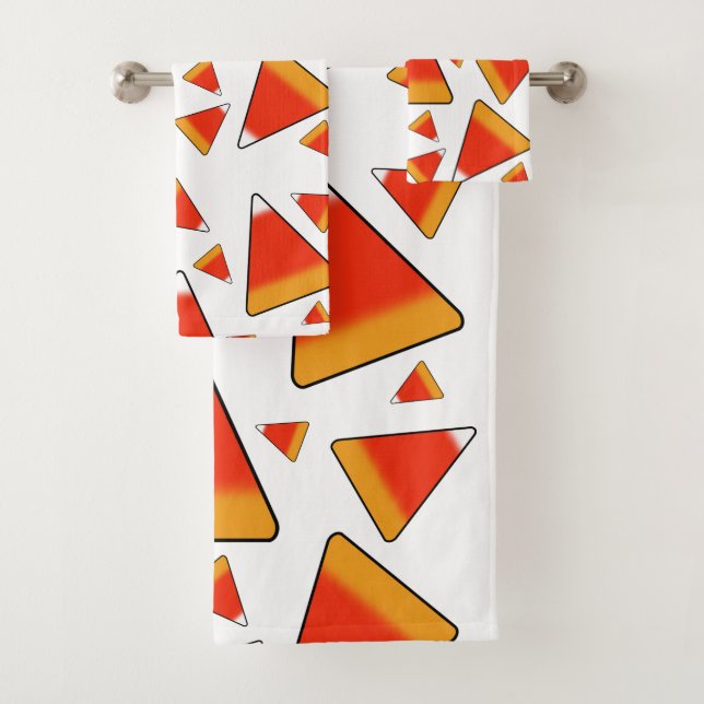 Candy Corn Red & Orange Badhandtuch Set (Insitu)