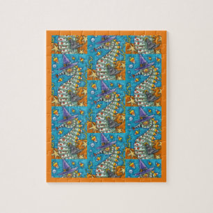 CANDY CORN SEEPFERD WITCH, UNTER DEM MEER HALLOWEE PUZZLE