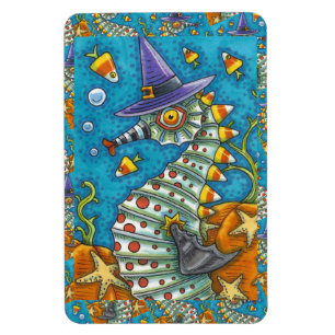 CANDY CORN SEEPFERDCHEN, UNTER DEM MEER HALLOWEEN MAGNET