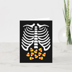 Candy Corn Skeleton Rib Cage Halloween Kostüm Karte