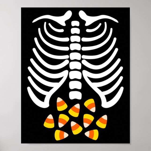 Candy Corn Skeleton Rib Cage Halloween Kostüm Poster (Vorne)