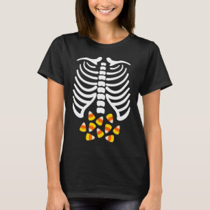 Candy Corn Skeleton Rib Cage Halloween Kostüm T-Shirt
