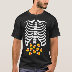 Candy Corn Skeleton Rib Cage Halloween Kostüm T-Shirt
