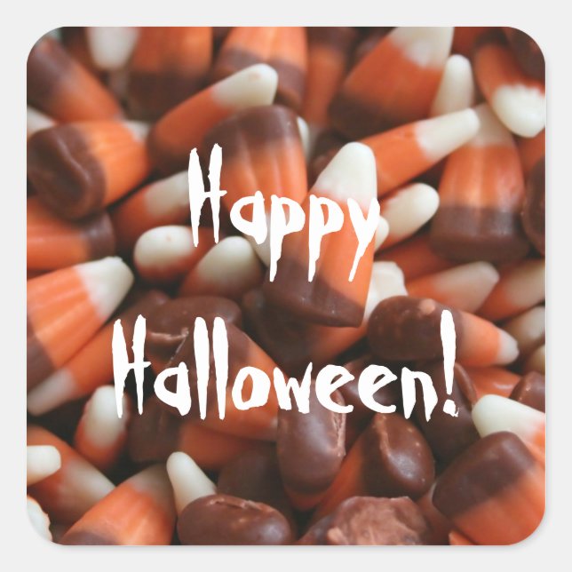 Candy Corn Square Sticker (Vorderseite)