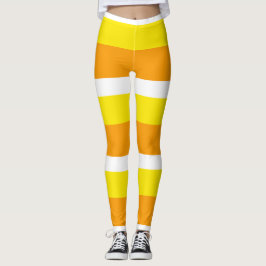 Candy Corn Stripes Fall Leggings