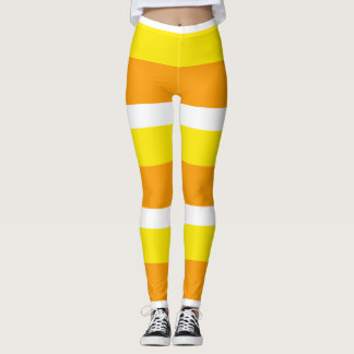Candy Corn Stripes Fall Leggings