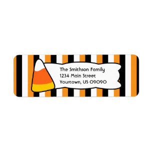 Candy Corn Stripes Rücksendeadressen-Aufkleber