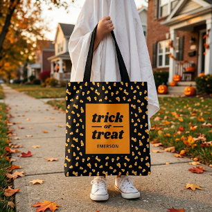 Candy Corn Süßigkeiten oder Saures Monogramm Hallo