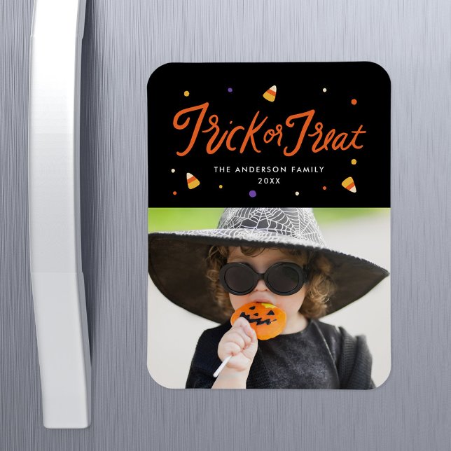 Candy Corn Trick oder Treat Foto Halloween Magnet (Von Creator hochgeladen)