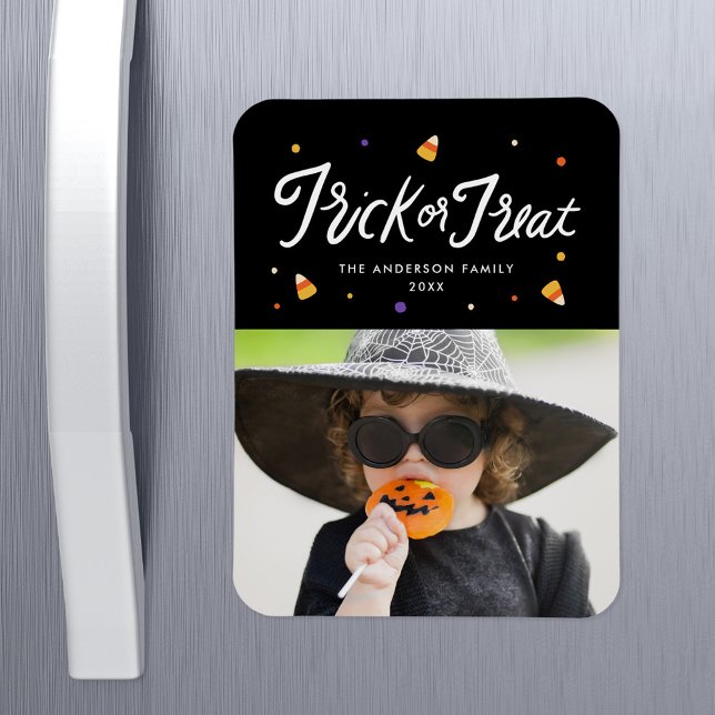 Candy Corn Trick oder Treat Foto Halloween Magnet (Von Creator hochgeladen)