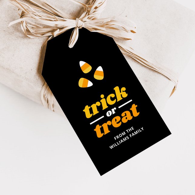 Candy Corn Trick oder Treat Gastgeschenk Geschenkanhänger (Von Creator hochgeladen)