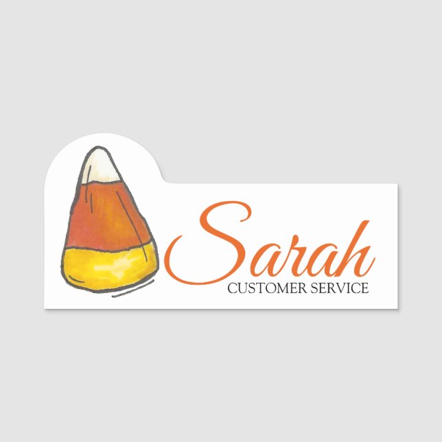 Candy Corn Trick oder Treat Halloween Herbst Herbs Namensschild (Vorderseite)