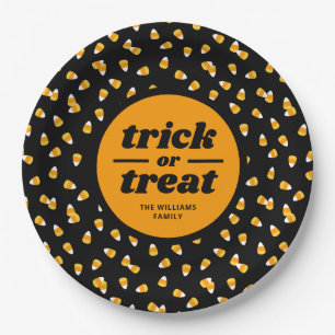 Candy Corn Trick oder Treat Halloween-Party Pappteller
