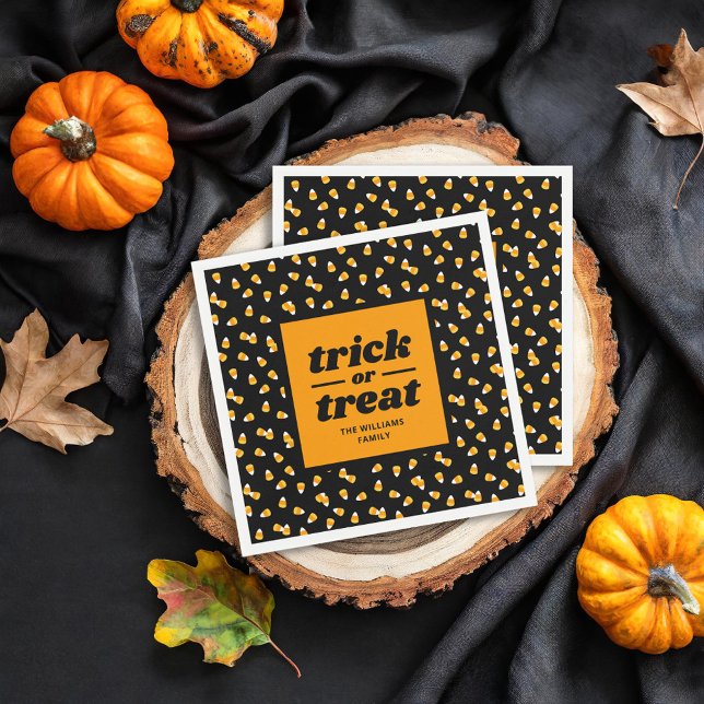 Candy Corn Trick oder Treat Halloween-Party Serviette (Von Creator hochgeladen)