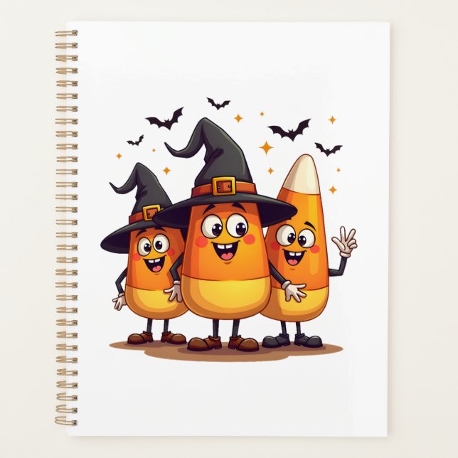Candy Corn Trio � Lustige Halloween-Figuren Planer (Vorderseite)