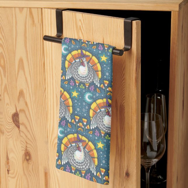 CANDY CORN TÜRKEI, ERNTEDANK BIRD KÜCHE TOWEL GESCHIRRTUCH (Drittel gefaltet)