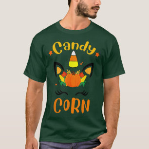 Candy Corn Unicorn Gesicht Halloween Kostüme Funny T-Shirt