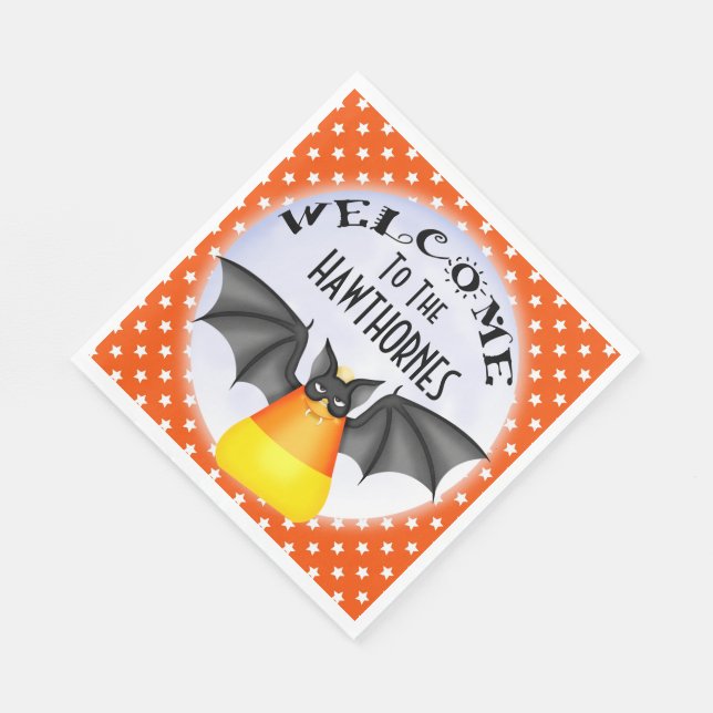 Candy Corn Vampire Halloween Napkin Serviette (Ecke)