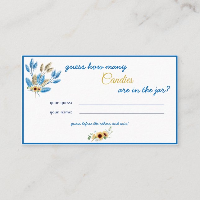 Candy Count Challenge Platzkarte (Vorderseite)