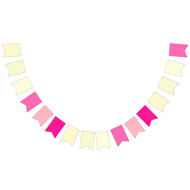 Candy Crush Theme Lemon Yellow to Candy Pink Wimpelkette (Alle)