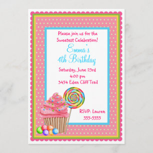 Candy Cupcake Einladung