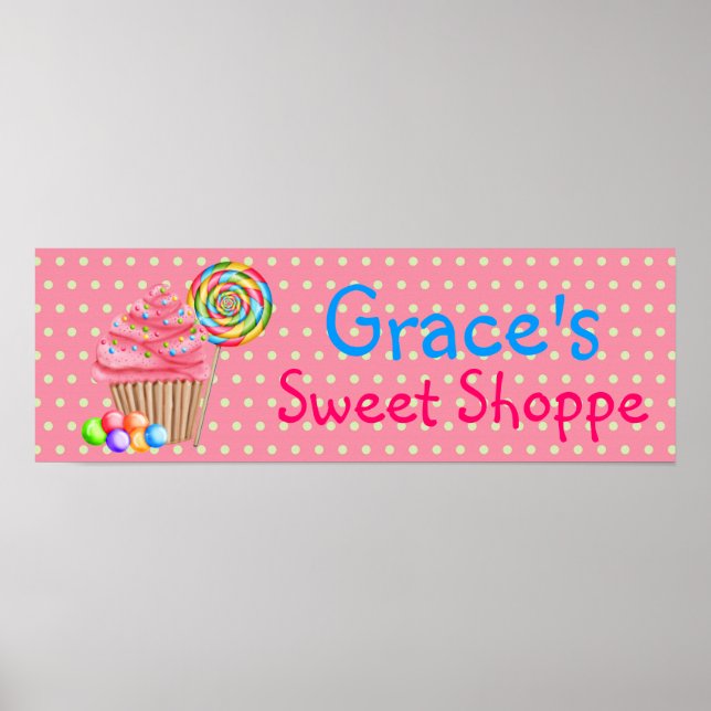 Candy Cupcakes Sweet Shoppe Banner Poster (Vorne)
